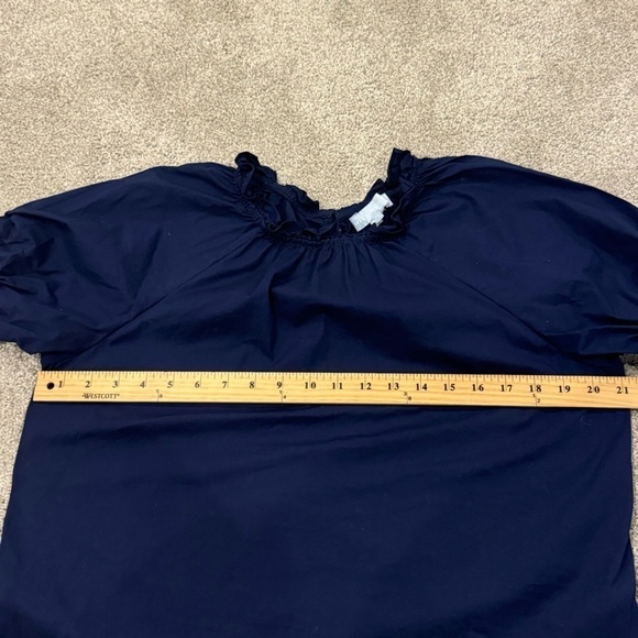 Hill House Kit Short Sleeve Top in Navy Cotton Poplin Size Large EUC - Picture 8 of 9